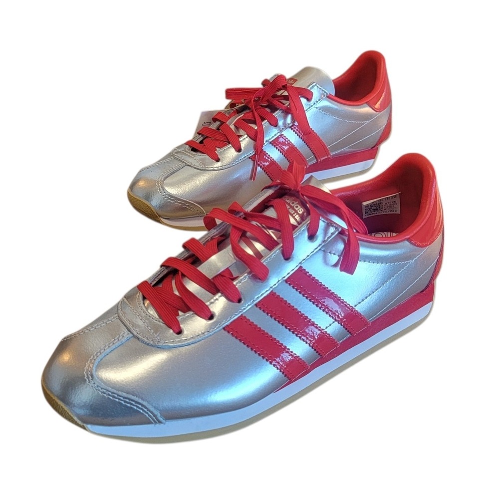 Adidas Originals Samba W Silver Red Metallic Sneakers JI3071 Womens Size 7 NEW - Picture 6 of 8